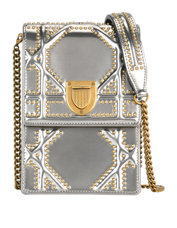 Diorama Vertical Crossbody, Leather, Silver, 08-BO-0149, E/DB, 3*